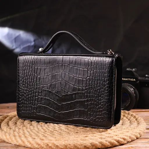 Барсетка кожаная мужская Canpellini 21,5х13,5х4 см sum0022449 - фото 9