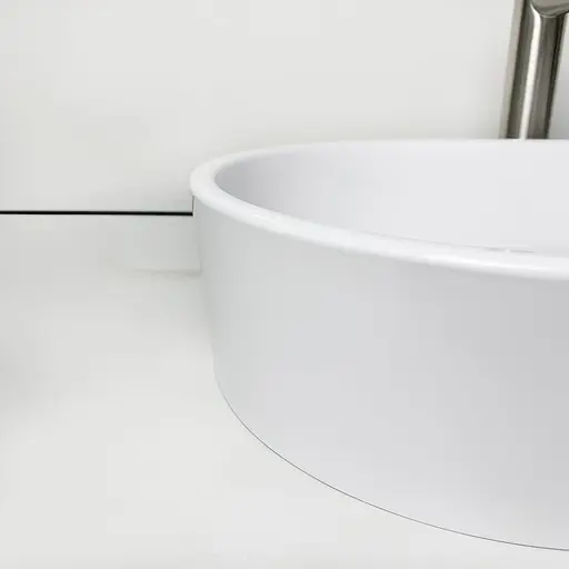 Раковина Adamant умывальник BESTE NEW искусственный овальный камень без предотвращения для смесителя и перелива 540x350x11мм накладной белый - фото 6