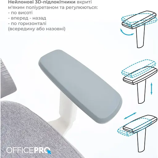Офісне крісло OfficePro Elegant OC600-W-LG-LG White/Light Gray [148651] - фото 15