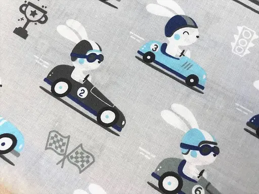 Хлопковая пеленка Moontime 100х80см "Зайчики в машинках" - фото 2