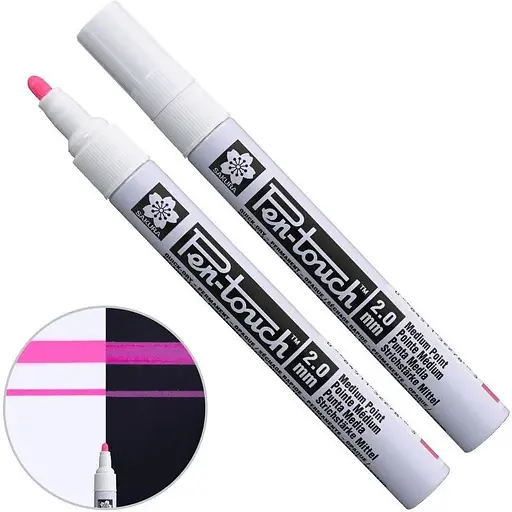 Маркер Pen-Touch Рожевий флуоресцентний середній (MEDIUM) 2.0 мм Sakura - фото 1