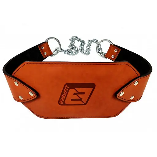 Пояс для отягощений EasyFit EF-DBC-200-BR (кожа) до 200 кг, коричневый - фото 1