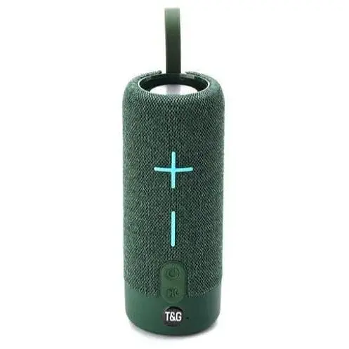 Портативная беспроводная Bluetooth-колонка TG-619C с мощным звучанием LED-подсветкой и ремешком для переноски Зеленый - фото 1