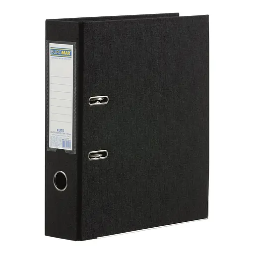 Регистратор двусторонний Elite, А4, 70/75 мм, PP, черный, сборный
