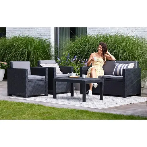 Комплект садовой мебели Allibert Keter Monaco set серый - фото 8