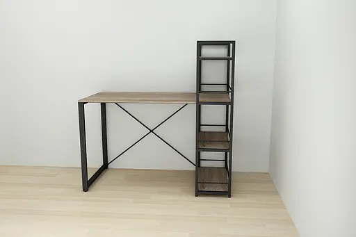 Письменный стол Ferrum-decor Серии Конект с этажеркой 75x120x60 черный ДСП Дуб Сонома Трюфель 16мм (FRD-104223) - фото 4