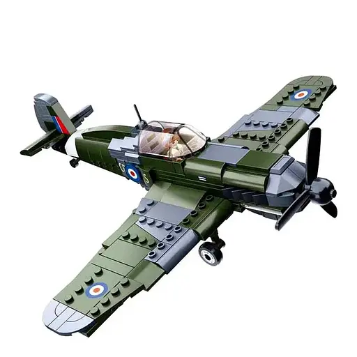 Конструктор Sluban M38-B0712 военный самолет с фигуркой, 290 Деталей — творческий набор для детей от 6 лет