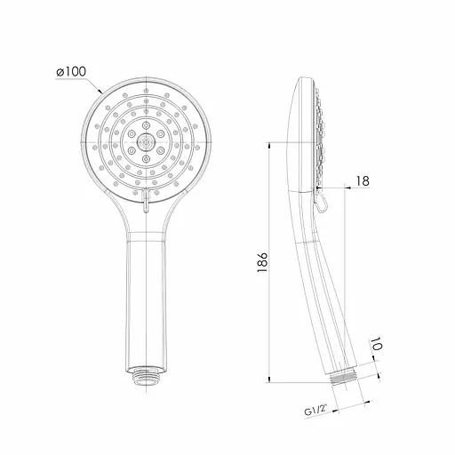 Ручной душ Imprese 100 мм, 3 режима, блистер хром f03600101AB, Хром - фото 2