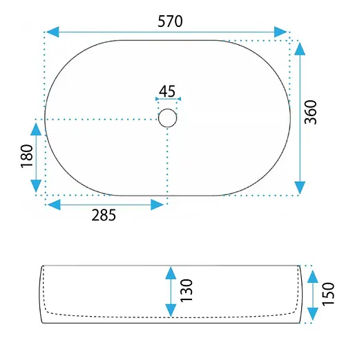 Умивальник Rea Alma white накладний REA-U0600, Білий - фото 4