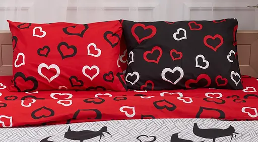 Набір наволочок Moon&Star Бязь Gold Люкс Love Cats 50х50 см 2 шт - фото 1