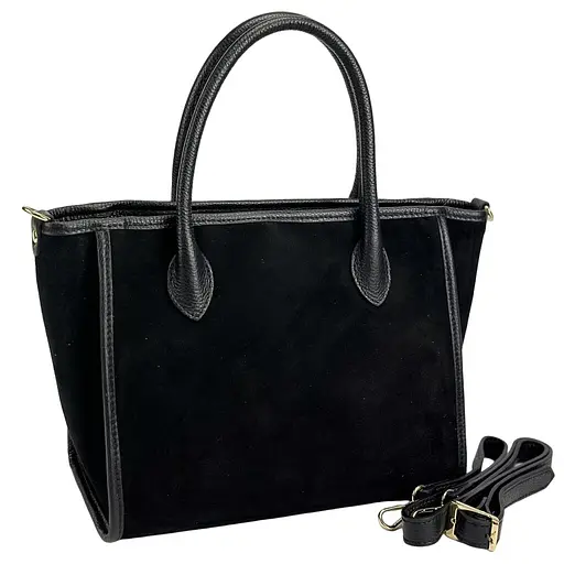 Шоппер замшевый черный Firenze Italy F-IT-7685A