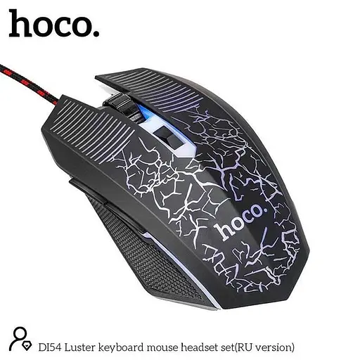 Набор Мышь + клавиатура + коврик + наушники HOCO DI54 Luster keyboard mouse headset set - фото 5