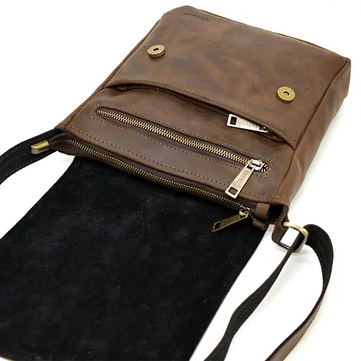 Кожаная мужская сумка через плечо TARWA 22х25.5х4 см sum0025828 - фото 7