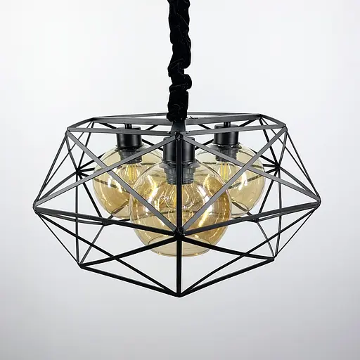 Люстра на 3 плафони янтар або графіт Line.F Колір плафона Янтарний - фото 4