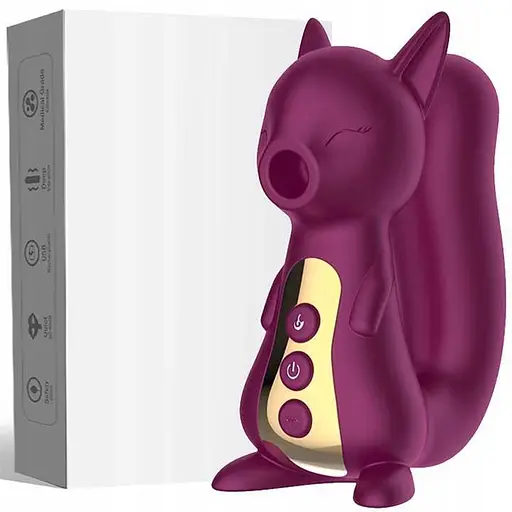 Вакуумний вібратор силікон з підігрівом Білочка 10 режимів водостійкий 10x3 см Бордовий - фото 8