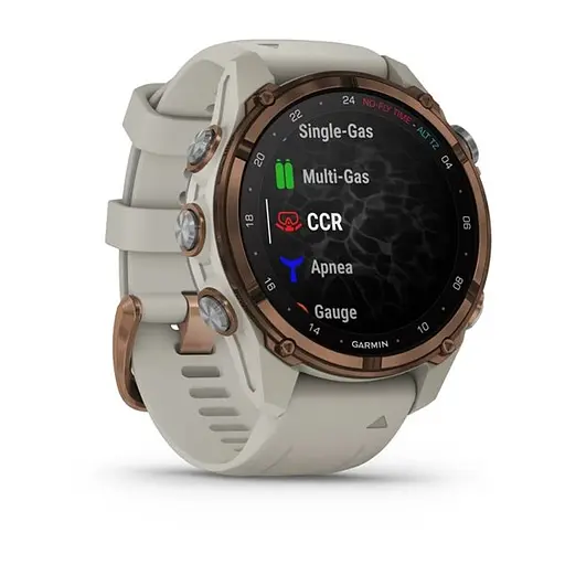 Смарт-годинник Garmin Descent Mk3i 43 мм бронзовий PVD титановий з силіконовим ремінцем французький сірий - фото 2