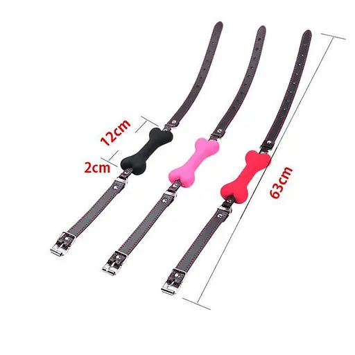 Кляп Собача кістка для BDSM та рольових ігор 12 см червоний K0164-1 - фото 3