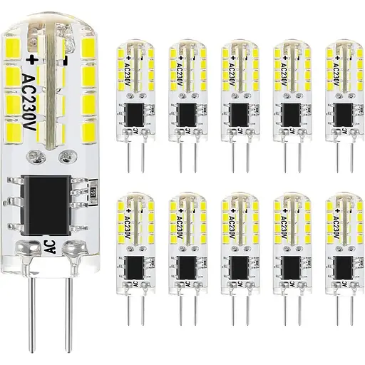 Светодиодные лампы I-SHUNFA G4 переменного тока 230 В, прохладный белый 6000K, 1,4 Вт, эквивалентный галогену 14 Вт, 150LM