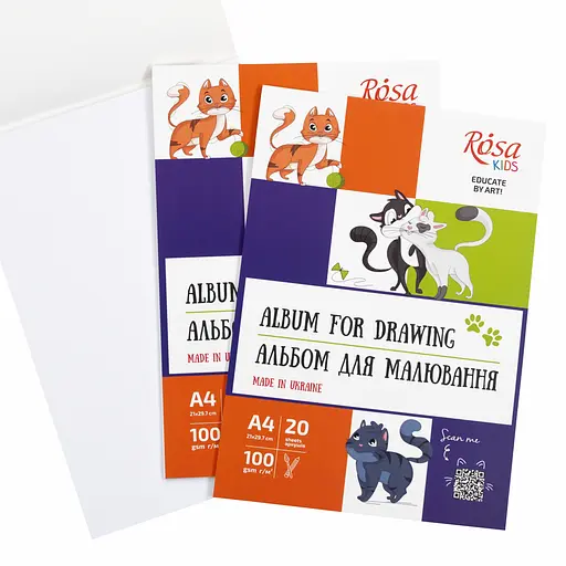 Альбом-склейка для малювання Cats А4 100г/м2 20л ROSA Kids - фото 3
