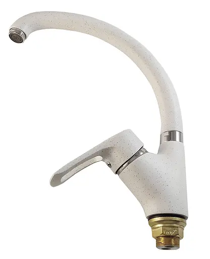 F4166-8 (F41) Змішувач для кухні однорич. вухо лат. корпус гайка Ø40 білий Frap 1/8 Білий - фото 1