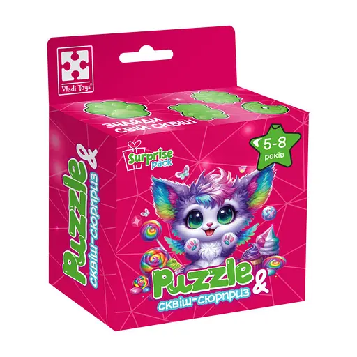 Детские пазлы с сюрпризом Цветной котенок VT8030-12, 180 деталей