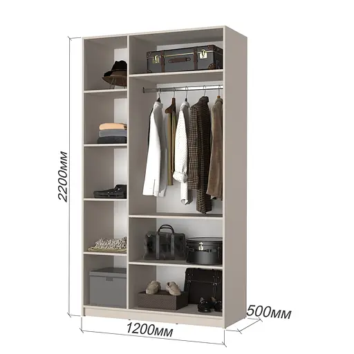 Шафа 3-дверна MebelStar Оскар ДСП BG, комплект полиць 120x52x220 см Дуб сонома (MBS-4557) - фото 3