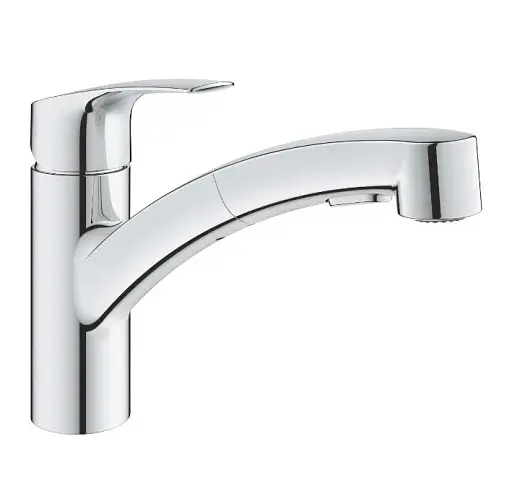 Змішувач для кухні Grohe Eurosmart з висувним виливом Хром 30412 - фото 1