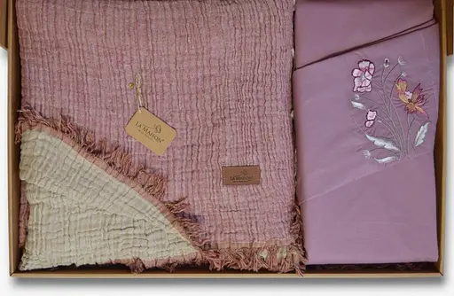 Літня постільна білизна з мусліновим покривалом-піке Selin Gul Bej La Maison pbe0051393 - фото 2