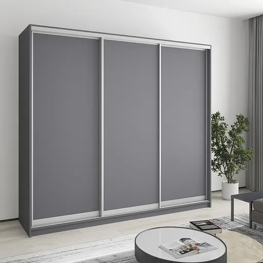 Шафа-купе тридверна MebelStar Стандарт AL 3ДСП 230x60x210 см Антрацит (MBS-2841)