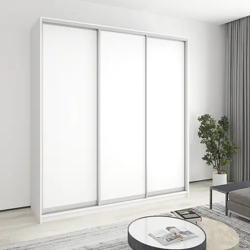 Шкаф-купе трехдверный MebelStar Стандарт AL 3ДСП 220x60x240 см Аляска белый (MBS-1812)