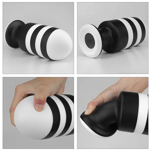 Анальна пробка LoveToy X-Missioner 19.5 см (чорно-білий) - фото 15