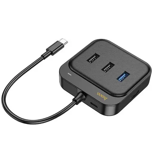 Конвертер хаб Hoco HB38 Easy link 7-in-1 Multiport адаптер (HDTV + SD / TF + Usb3.0 + Usb2.0x2 + PD 100 W) - фото 4