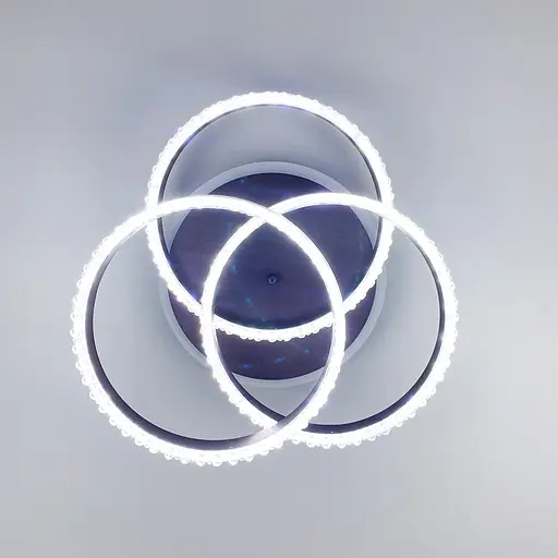 LED світильник coffee на 3 кільця з хромованою смужкою d30 см Line.F A 55063/3С RGB CF+CR - фото 2