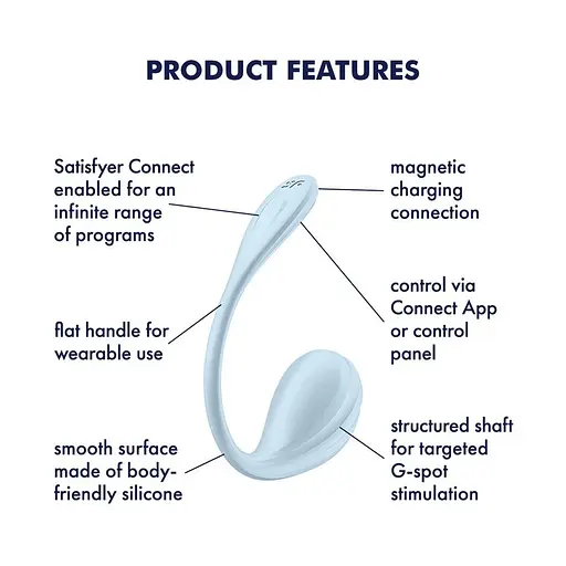 Виброяйцо Satisfyer Smooth Petal голубой - фото 6