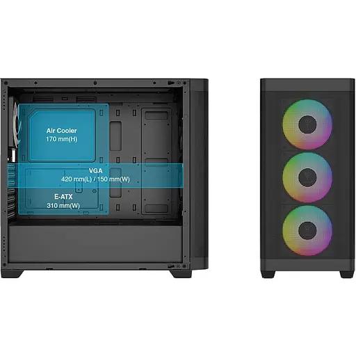 Корпус GAMDIAS ATHENA M3 Black (4711514501155) Без БП - фото 10