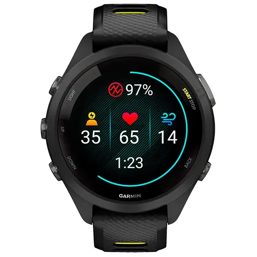 Смарт-годинник Garmin Forerunner 265S Black Bezel and Case w. Black/Amp Yellow S. Band (010-02810-03/13/53) - фото 9