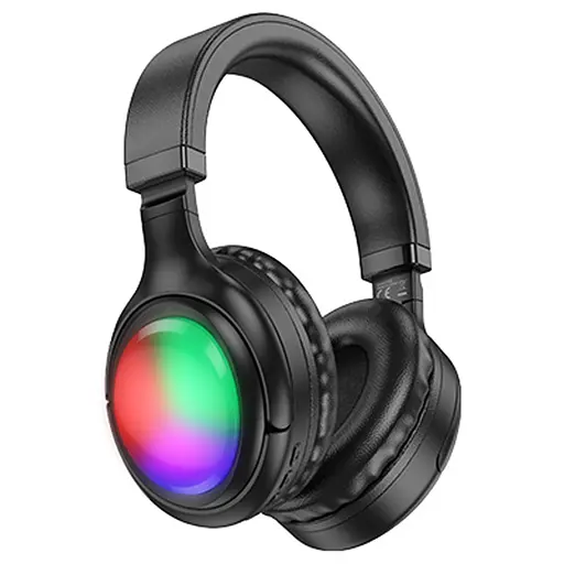 Навушники бездротові Hoco W48 накладні з LED підсвічуванням чорний - фото 2