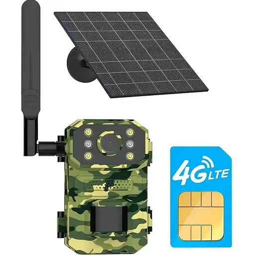 Камера для охоты Mosquitall на солнечной батарее A8S 4G, датчик движения, камуфляж - фото 2