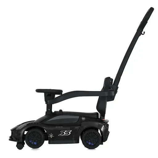 Дитяча каталка-толокар 2 в 1 M 5106-2 чорний, з батьківською ручкою - фото 3