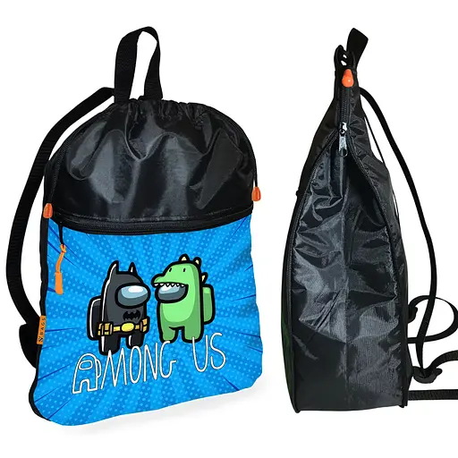 Рюкзак-мешок для обуви,спортивной формы Амонг Ас "Among Us"детская сумка для сменки с расширителем (01201)