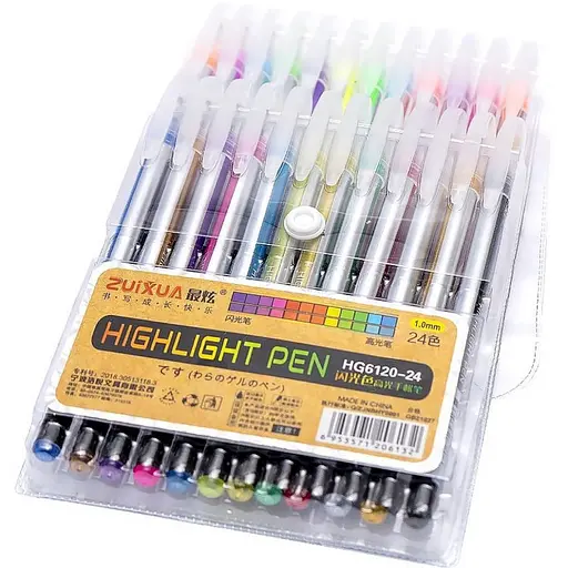 Набор гелевых ручек "Highlight Pen" HG6120-24, 24 цвета - фото 2
