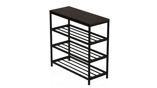 Полиця для взуття Слайм 3 Ferrum-decor 635x630x260 Чорний метал ДСП Венге Магія 16 мм (FRD-105157) - фото 7