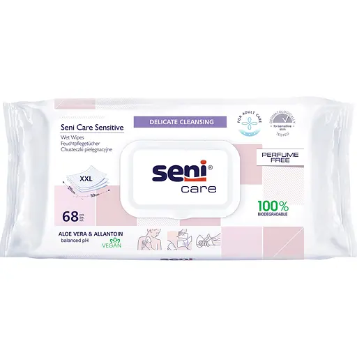 Серветки вологі для догляду за шкірою Seni Care Sensitive 68 шт. - фото 1