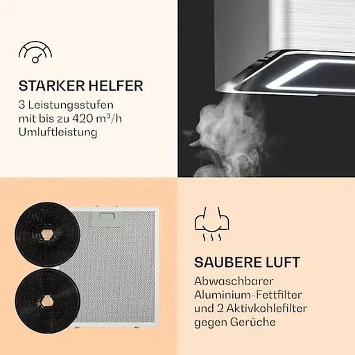 Вытяжка Klarstein Futurelight Smart 420 м³/ч 200 Вт островная (10038710) - фото 4