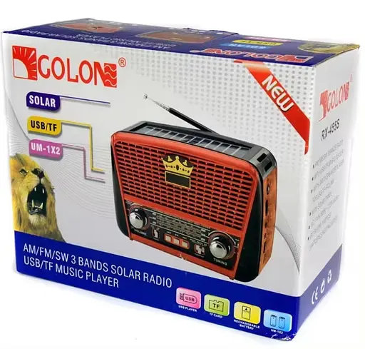 Радіоприймач Golon RX-456S Solar із сонячною панеллю червоний - фото 4