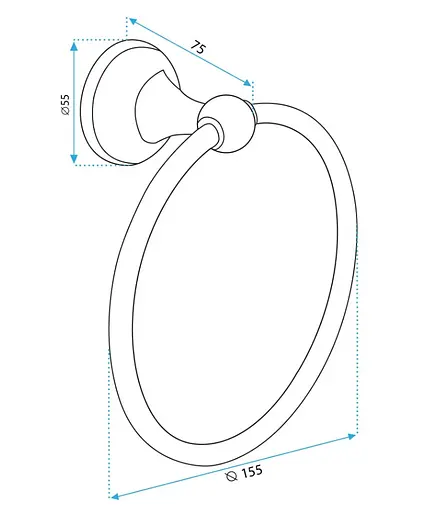Тримач для рушника кільце Rea 332867A black REA-06922 Чорний матовий - фото 6