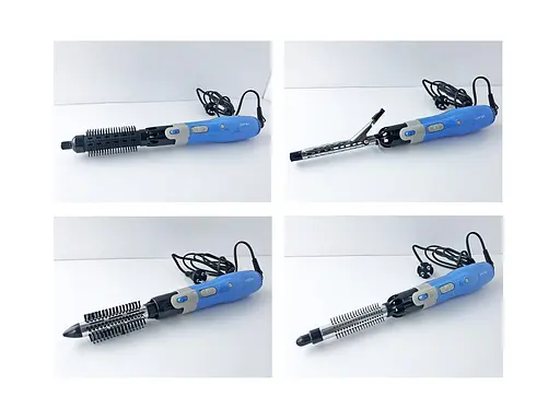 Фен-шітка-браш Gemei 4833 стайлер з обертовими насадками щітка для накрутки завивки волосся гребінець - фото 4