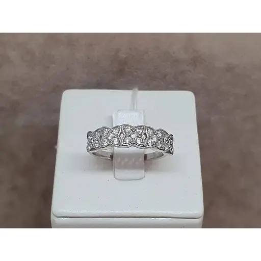 Серебряное кольцо Вьюнец с фианитами. 1041/1Р-CZ 17 - фото 6