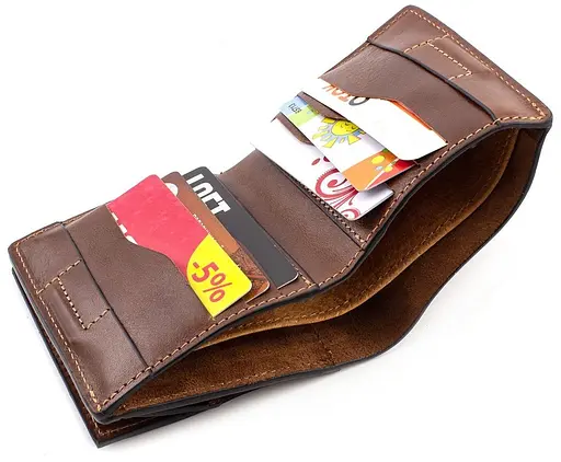 Мужской кожаный кошелек Grande Pelle 11.5х11.5х3 см acs0024457 - фото 6