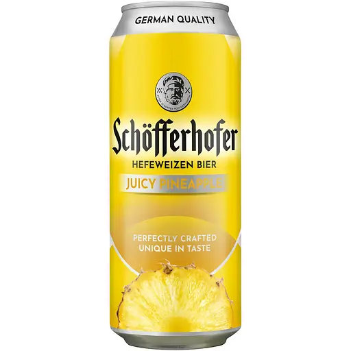 Суміш пива із соком Schofferhofer Juicy Pineapple Hefeweizen світле нефільтроване 2.5 % 0.5 л